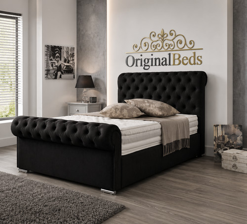 Quality sleigh bed frame - bed,