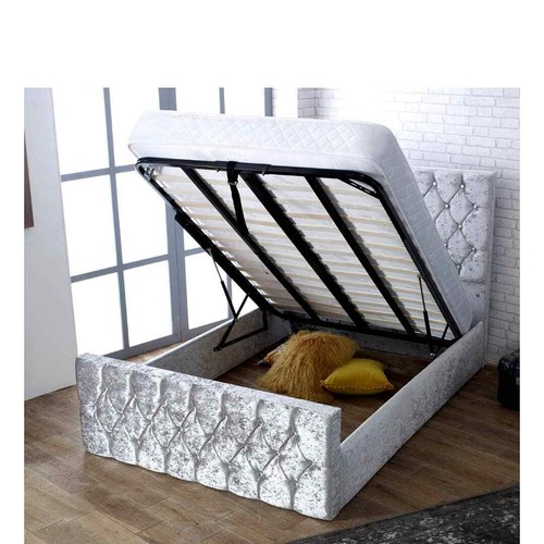 Diamond crushed velvet ottoman - velvet,