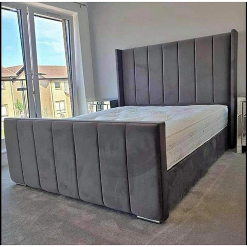 Double winged panel bed frame - double,
