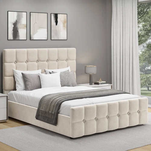 Velvet ottoman storage bed - ottoman,