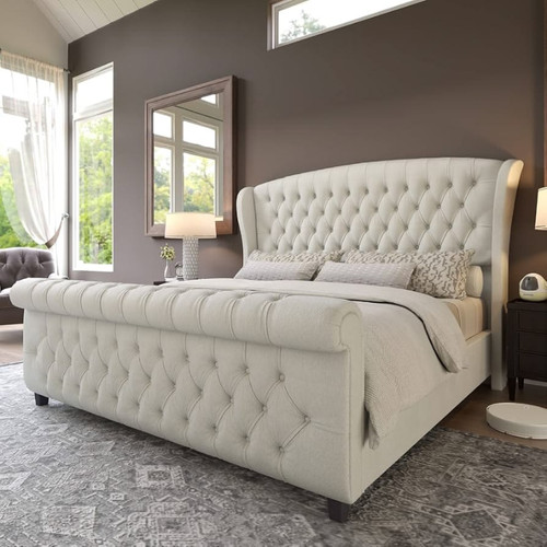 Scroll sleigh bed - scroll,