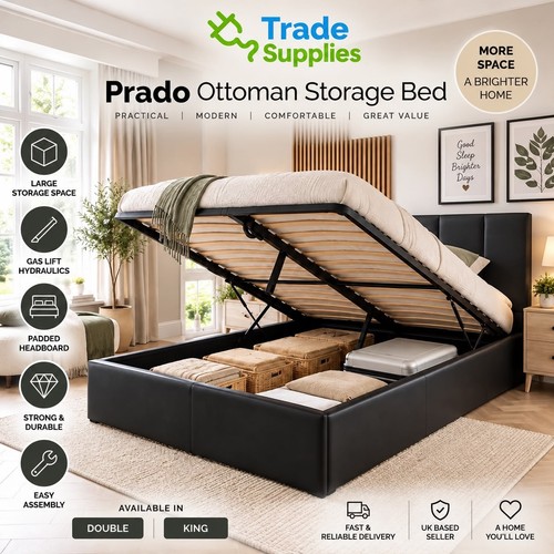 Ottoman storage bed frame gas - storage,