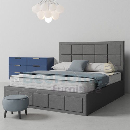 Grey ottoman storage - storage, gas