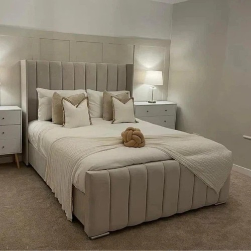 Ottoman winged panel bed frame - winged,