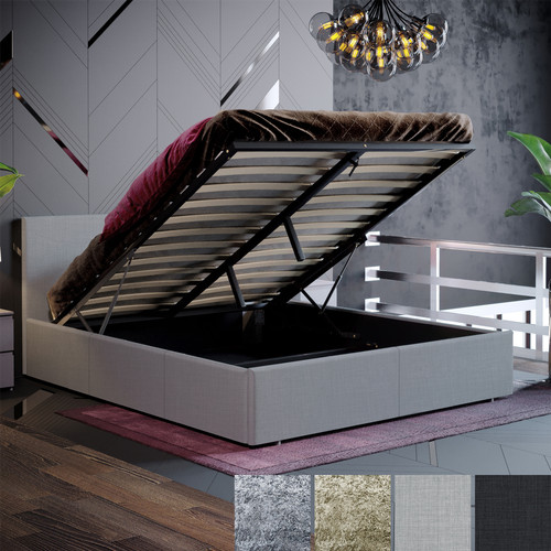 Ottoman storage lift fabric - storage,