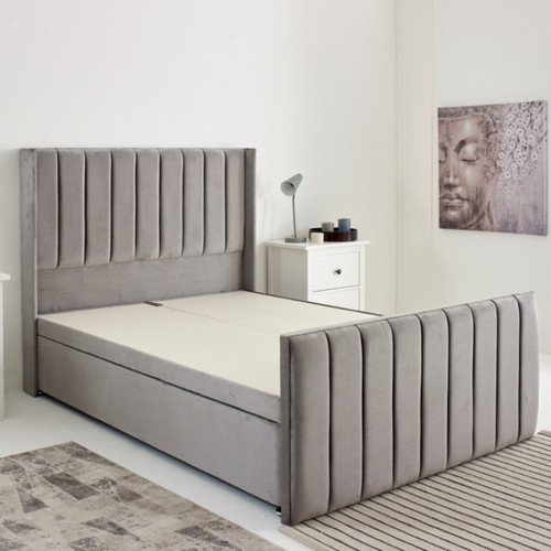 Winged panel divan bed plush - divan,