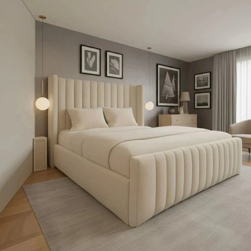 Winged panel bed frame plush - panel,