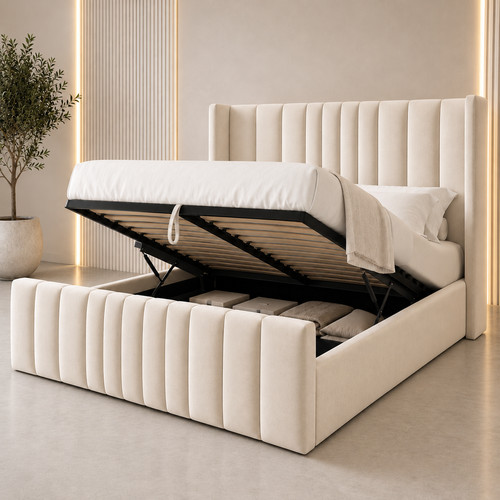 Luxury wingback panel ottoman - luxury,