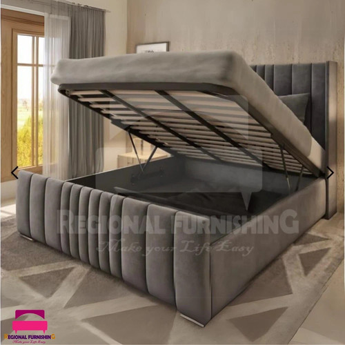 Ottoman bed winged panel plush - ottoman,