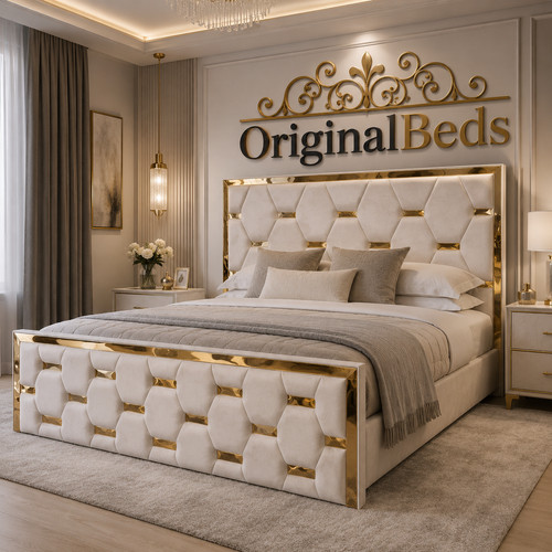 Luxury gold strip storage bed - luxury,