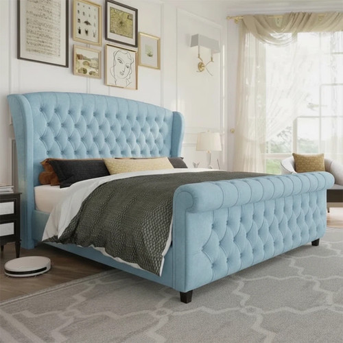 Luxury tulip wing sleigh bed - sleigh,