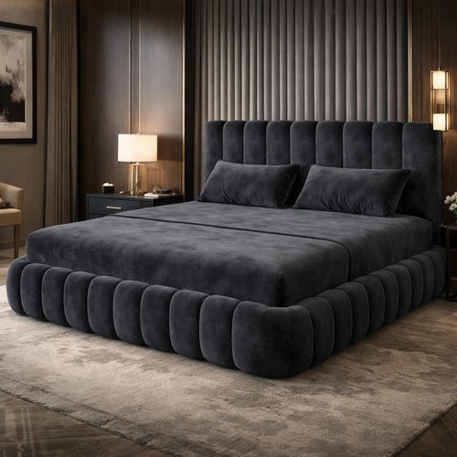 Teddy plush velvet ottoman bed - teddy,