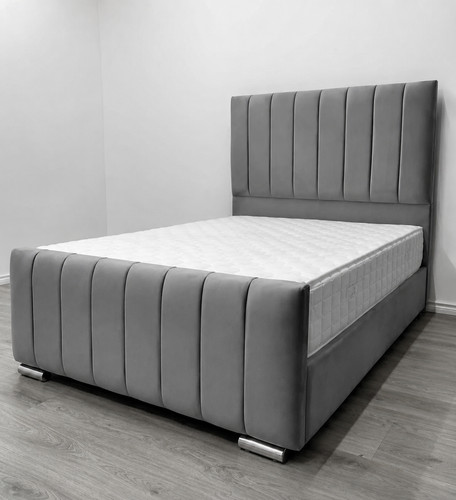 Ottoman panel grey plush - ottoman,