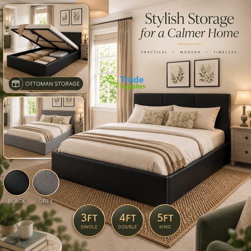 Ottoman single double storage - ottoman,