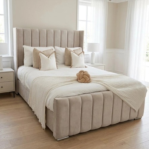 Ottoman winged panel bed frame - ottoman,